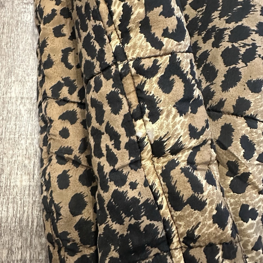 Glitzy Rags Vintage Leopard Print Puff Jacket Buttons Pockets USA Womens Size S - Picture 13 of 13